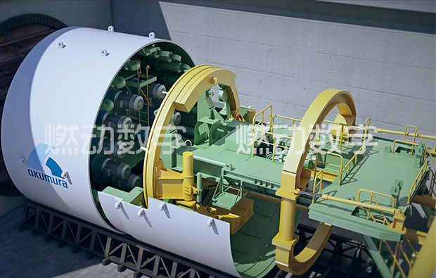 日本奧村機(jī)械盾構(gòu)機(jī)原理及安裝三維仿真演示動畫 日本奧村機(jī)械盾構(gòu)機(jī)原理及安裝三維仿真演示動畫
